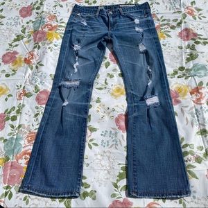Ag Jeans Adriano Goldschmied Flare Bell Bottom Ripped Designer Denim